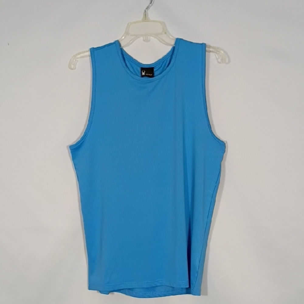 NWT Spyder Active Tranquil Blue Jersey Tank Mens Size Small